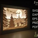 143+ Cricut Christmas Shadow Box Ideas -  Premium Free Shadow Box SVG