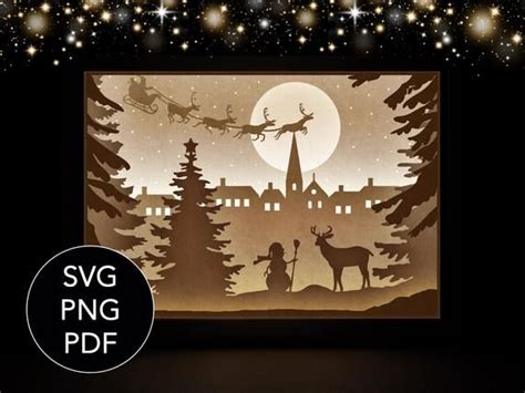 185+ Free Christmas Shadow Box Svg -  Editable Shadow Box SVG Files