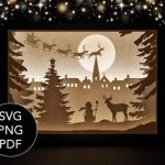 222+ Christmas Shadow Box Cricut -  Digital Download Shadow Box SVG