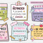 Free Groovy Teacher Reminders Stickers PNG