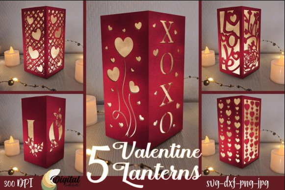 3D Valentine Lantern Laser Cut Bundle