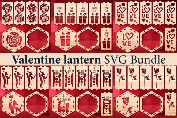 Laser Cut Valentine Lantern SVG Bundle