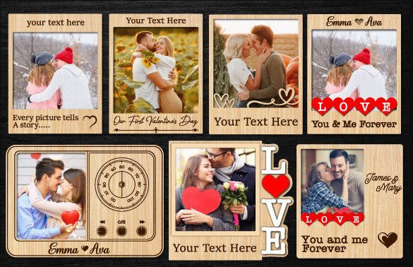 Valentine Mini Photo Frame Laser Cut