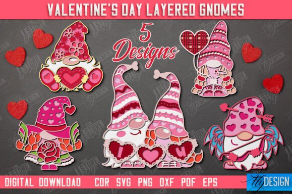 Valentine's Day Layered Gnomes Bundle